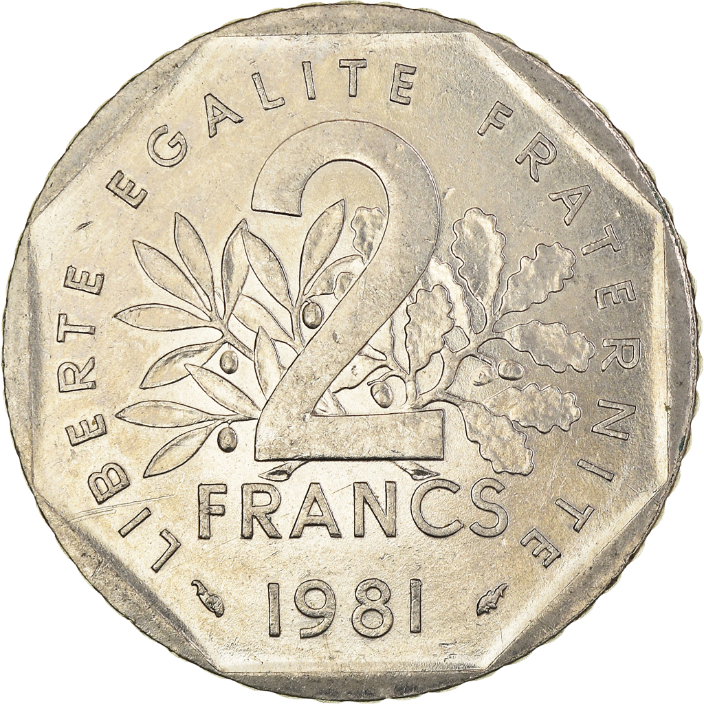 Moneda, Francia, 2 Francs, 1981