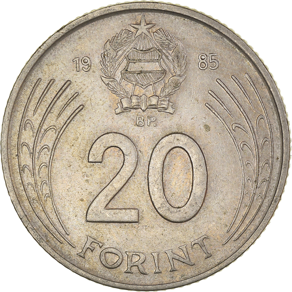 Moneda, Hungría, 20 Forint, 1985