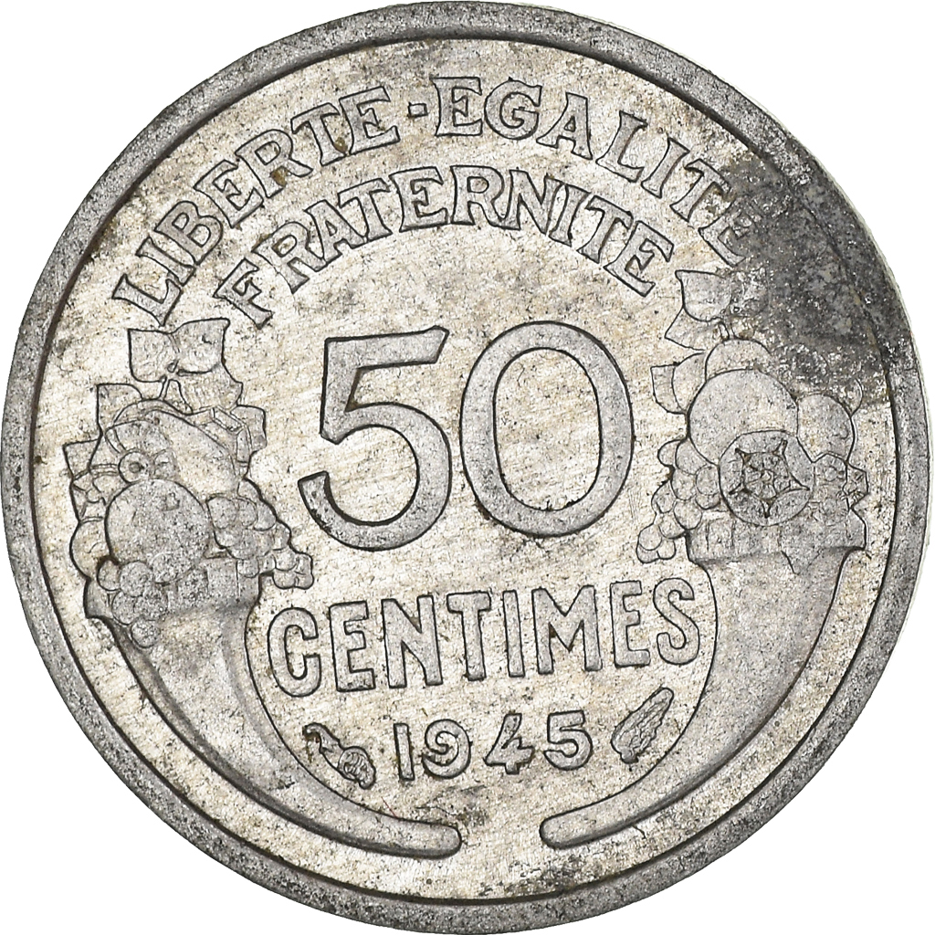 Moneda, Francia, 50 Centimes, 1945