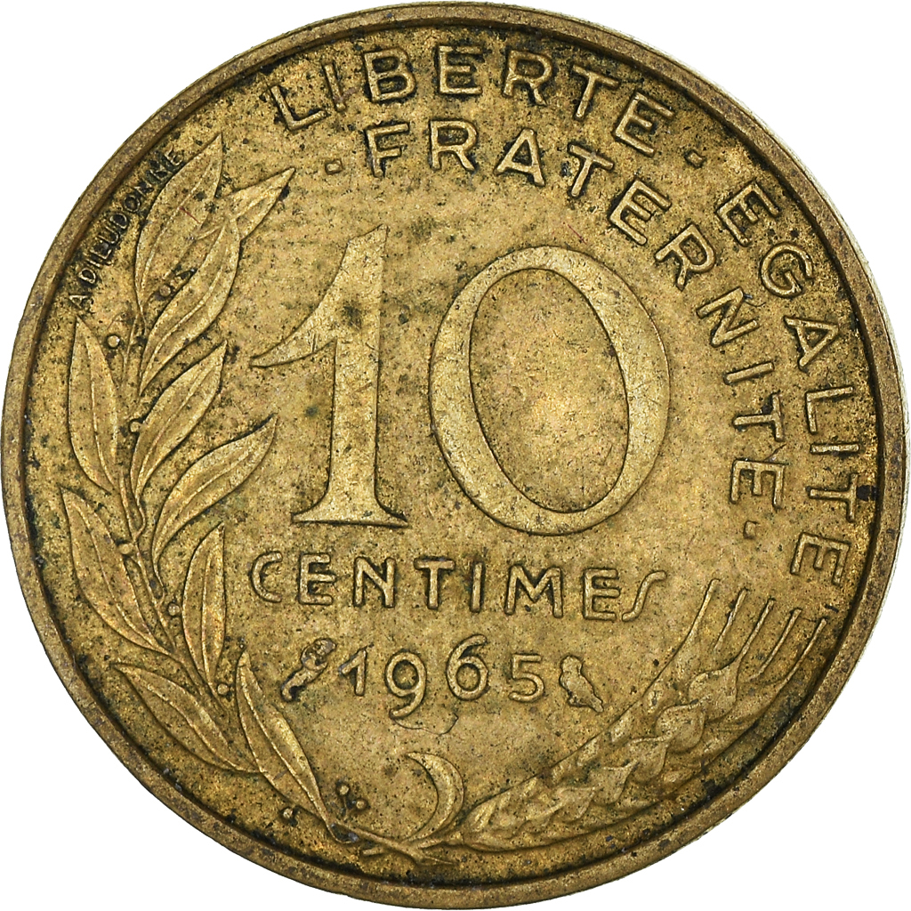 Moneda, Francia, 10 Centimes, 1965