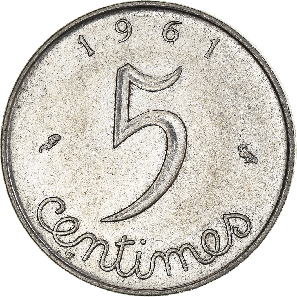 Moneda, Francia, 5 Centimes, 1961