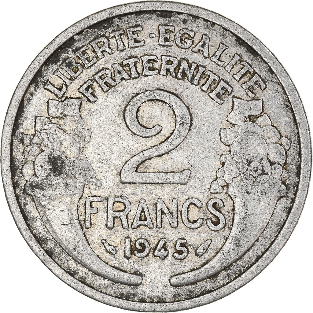 Moneda, Francia, 2 Francs, 1945