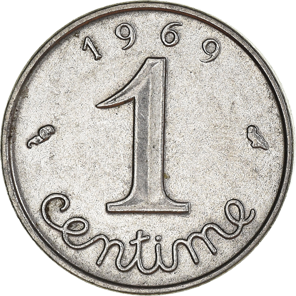 Moneda, Francia, Centime, 1969
