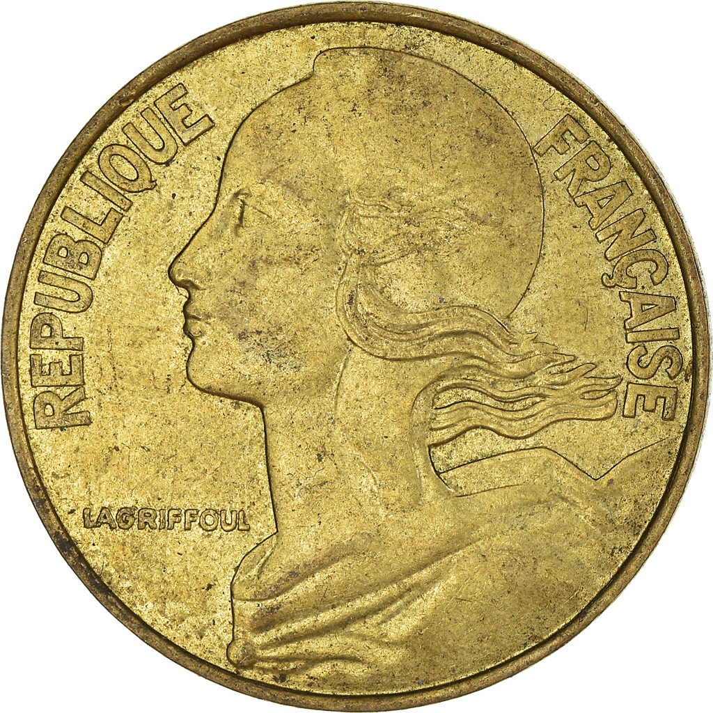 Moneda, Francia, 20 Centimes, 1989