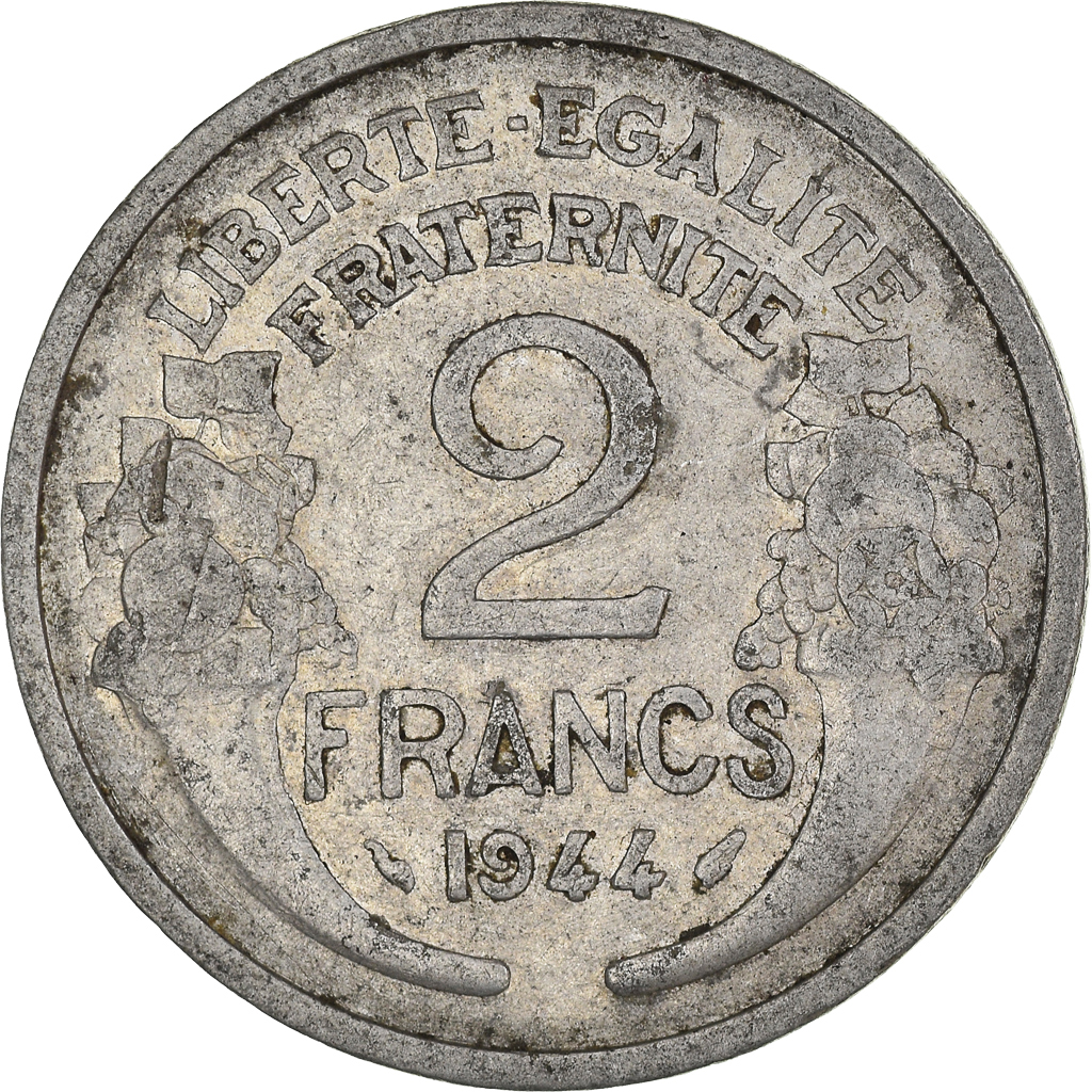 Moneda, Francia, 2 Francs, 1944