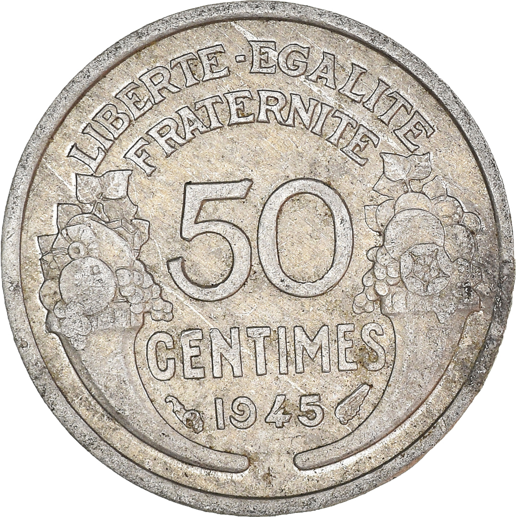 Moneda, Francia, 50 Centimes, 1945