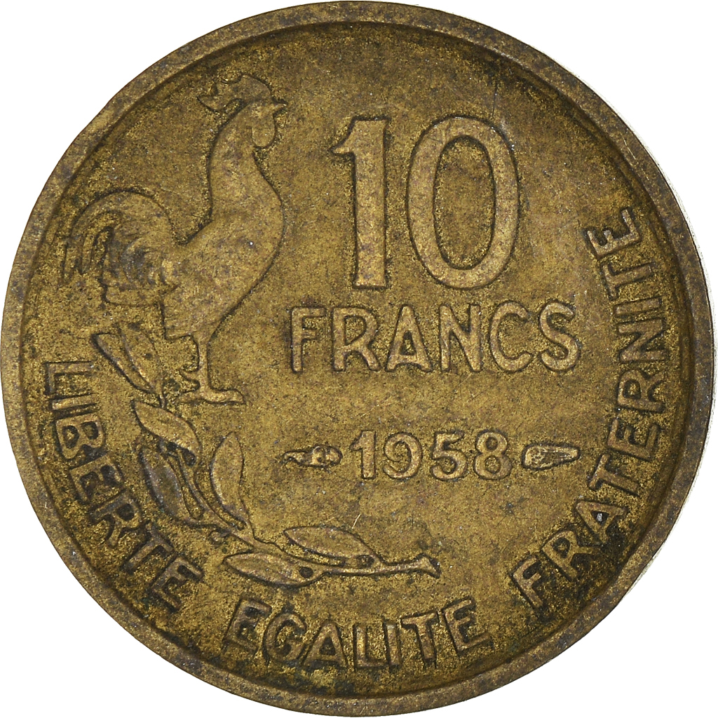 Moneda, Francia, 10 Francs, 1958