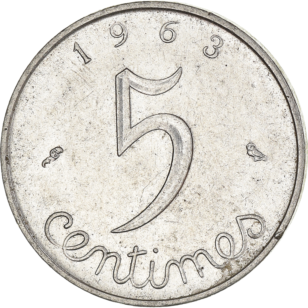 Moneda, Francia, 5 Centimes, 1963