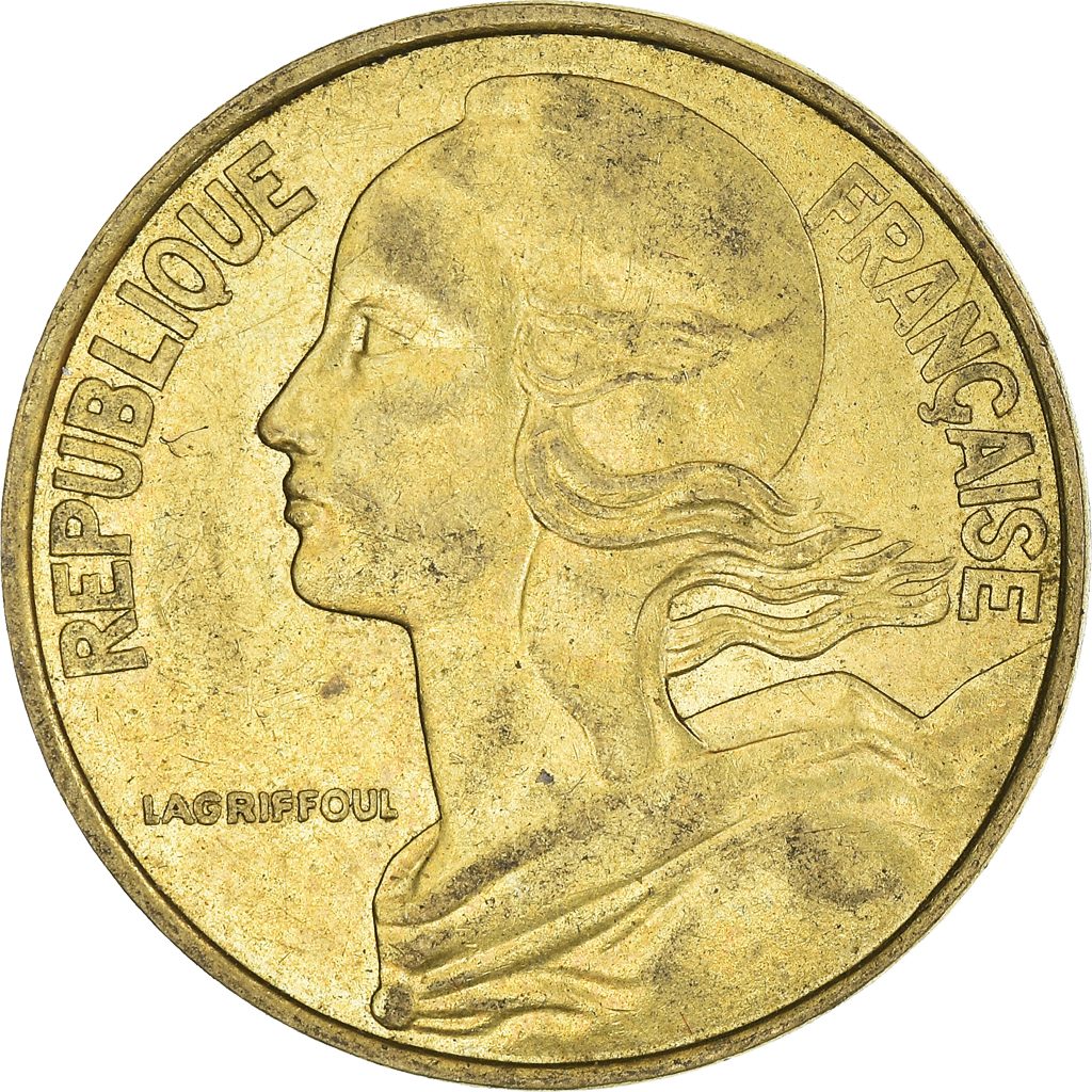 Moneda, Francia, 20 Centimes, 1977