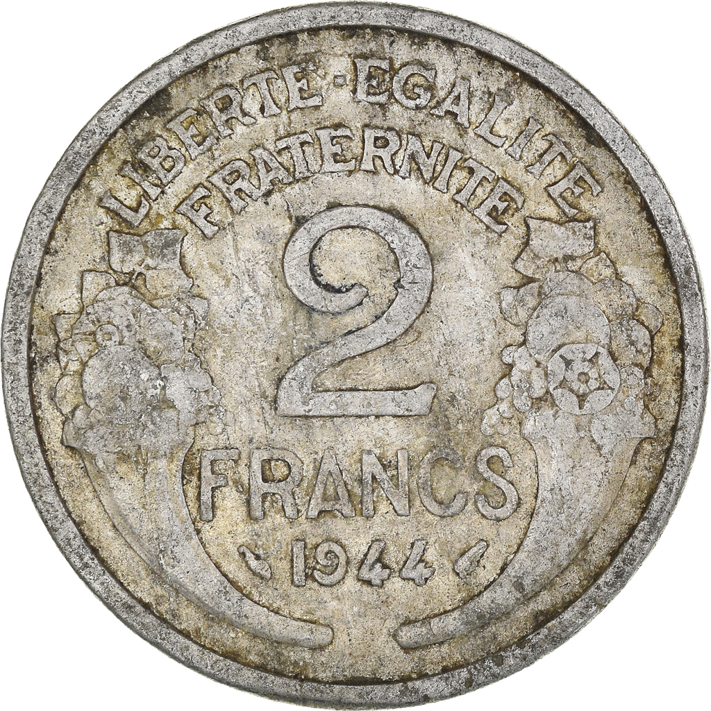Moneda, Francia, 2 Francs, 1944