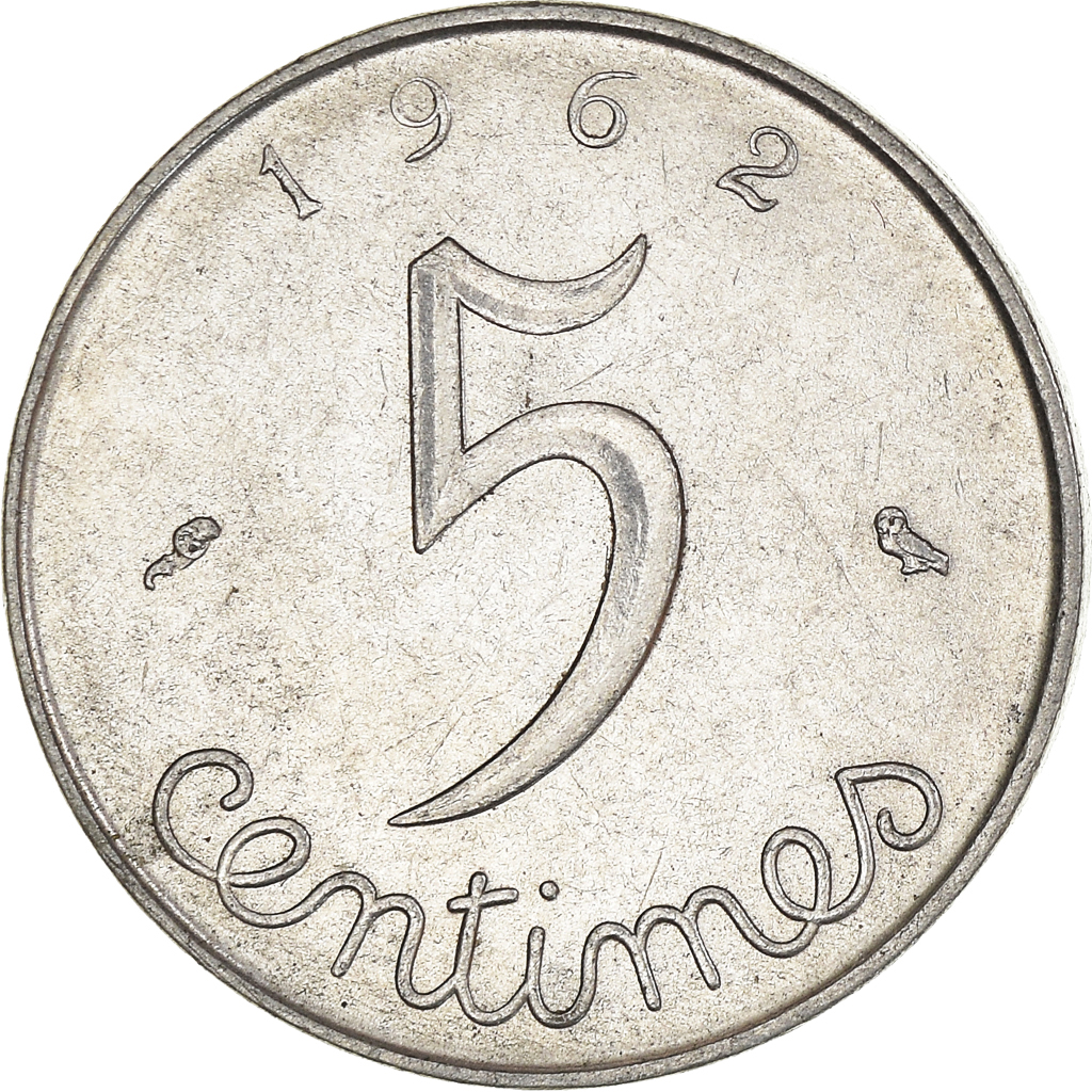 Moneda, Francia, 5 Centimes, 1962
