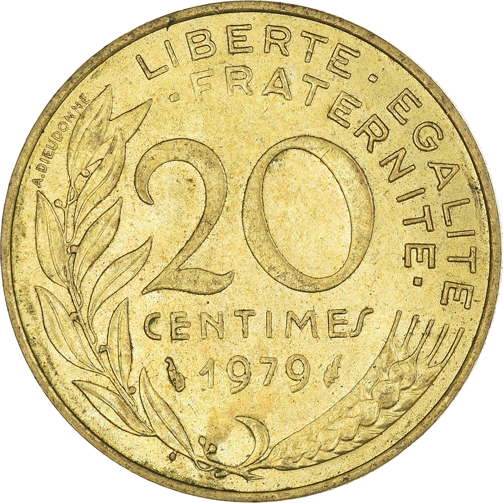 Moneda, Francia, 20 Centimes, 1979