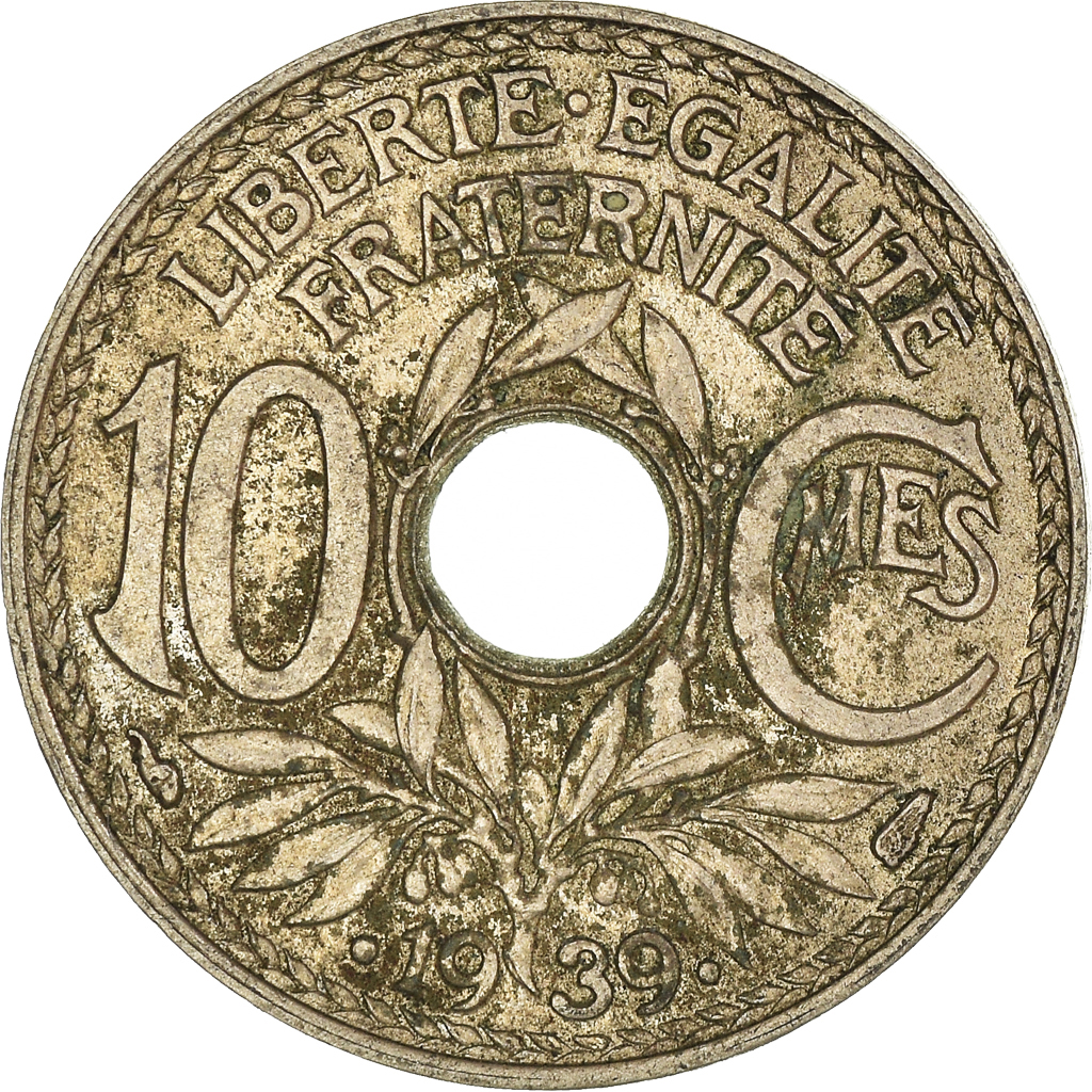 Moneda, Francia, 10 Centimes, 1939