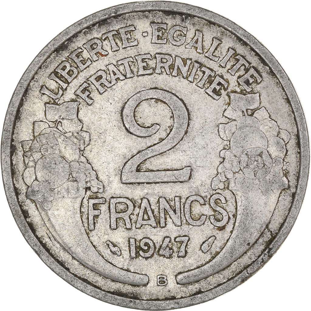 Moneda, Francia, 2 Francs, 1947