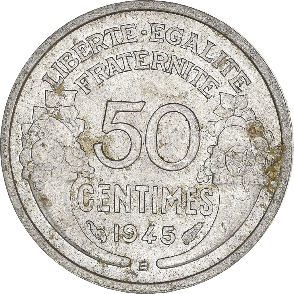Moneda, Francia, 50 Centimes, 1945