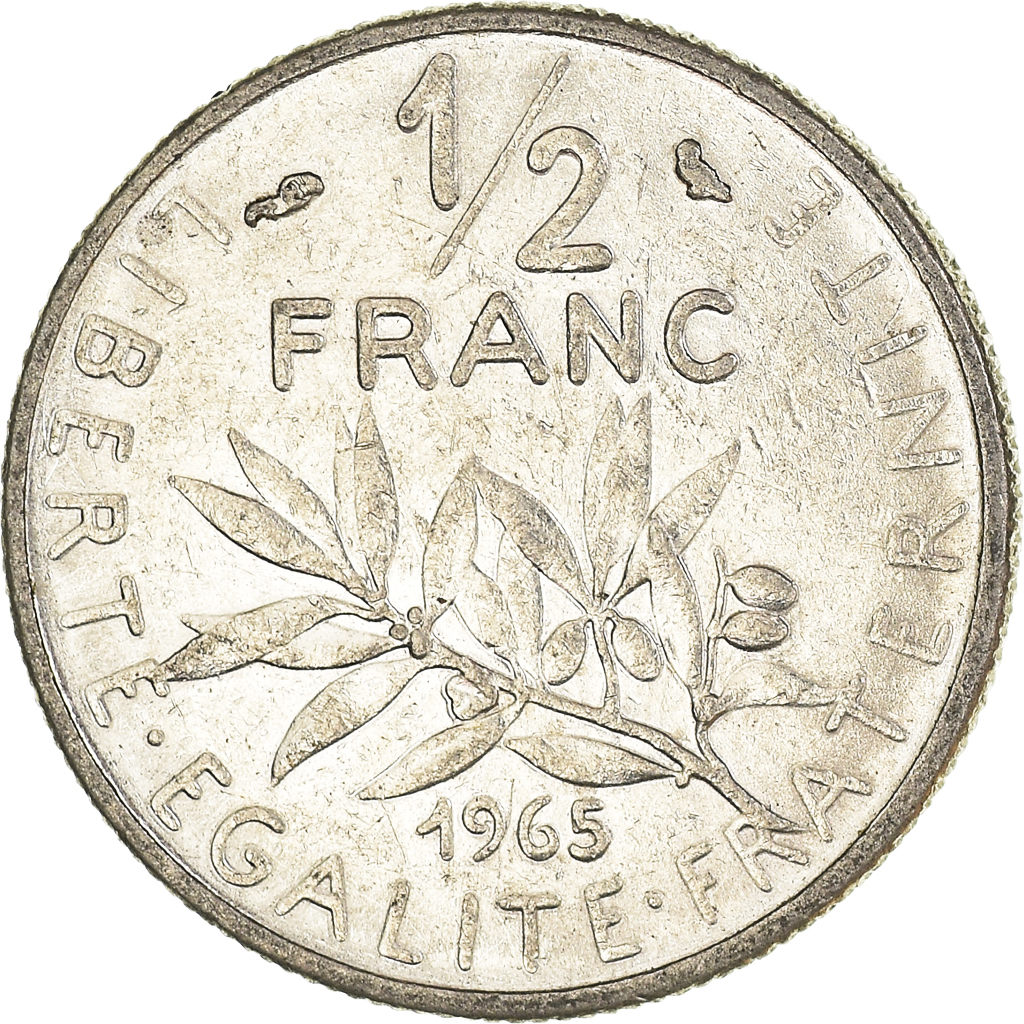 Moneda, Francia, 1/2 Franc, 1965