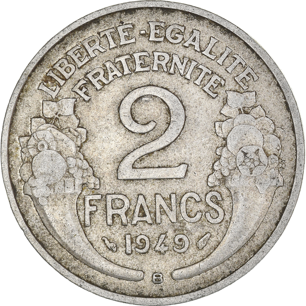 Moneda, Francia, 2 Francs, 1949