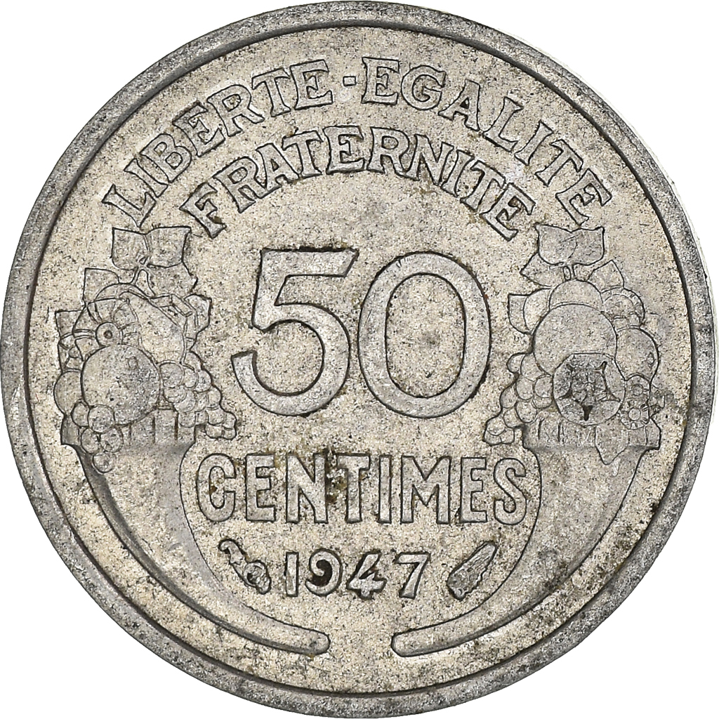 Moneda, Francia, 50 Centimes, 1947