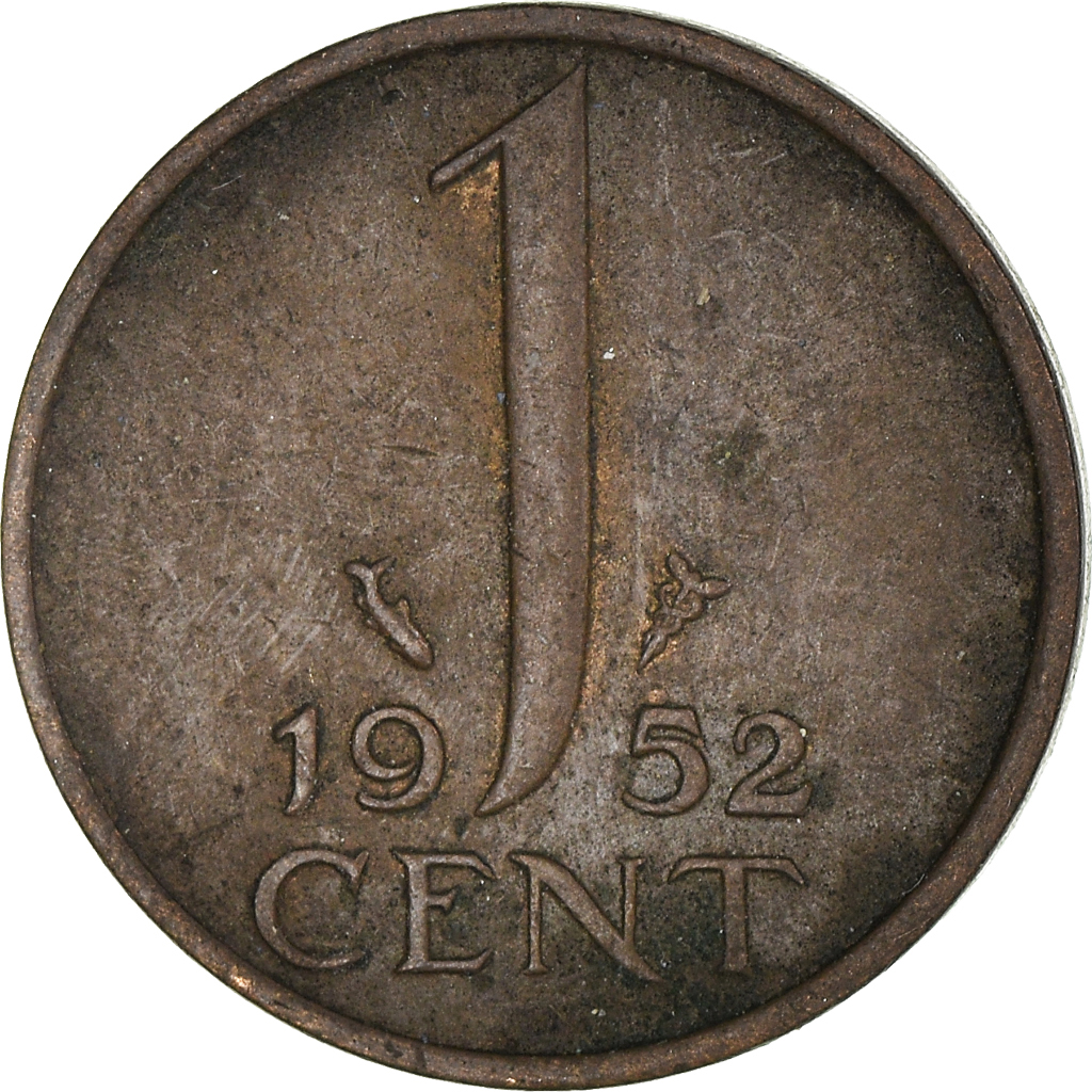 Moneda, Países Bajos, Cent, 1952