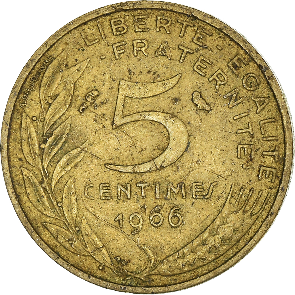 Moneda, Francia, 5 Centimes, 1966