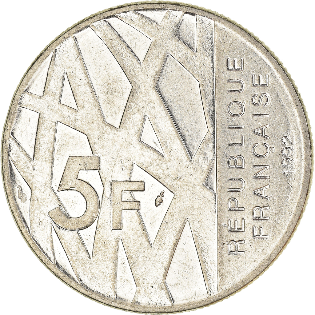 Moneda, Francia, 5 Francs, 1992