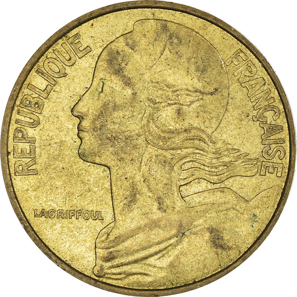 Moneda, Francia, 20 Centimes, 1989