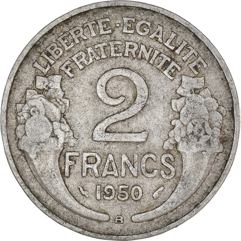 Moneda, Francia, 2 Francs, 1950
