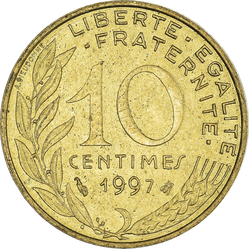 Moneda, Francia, 10 Centimes, 1997