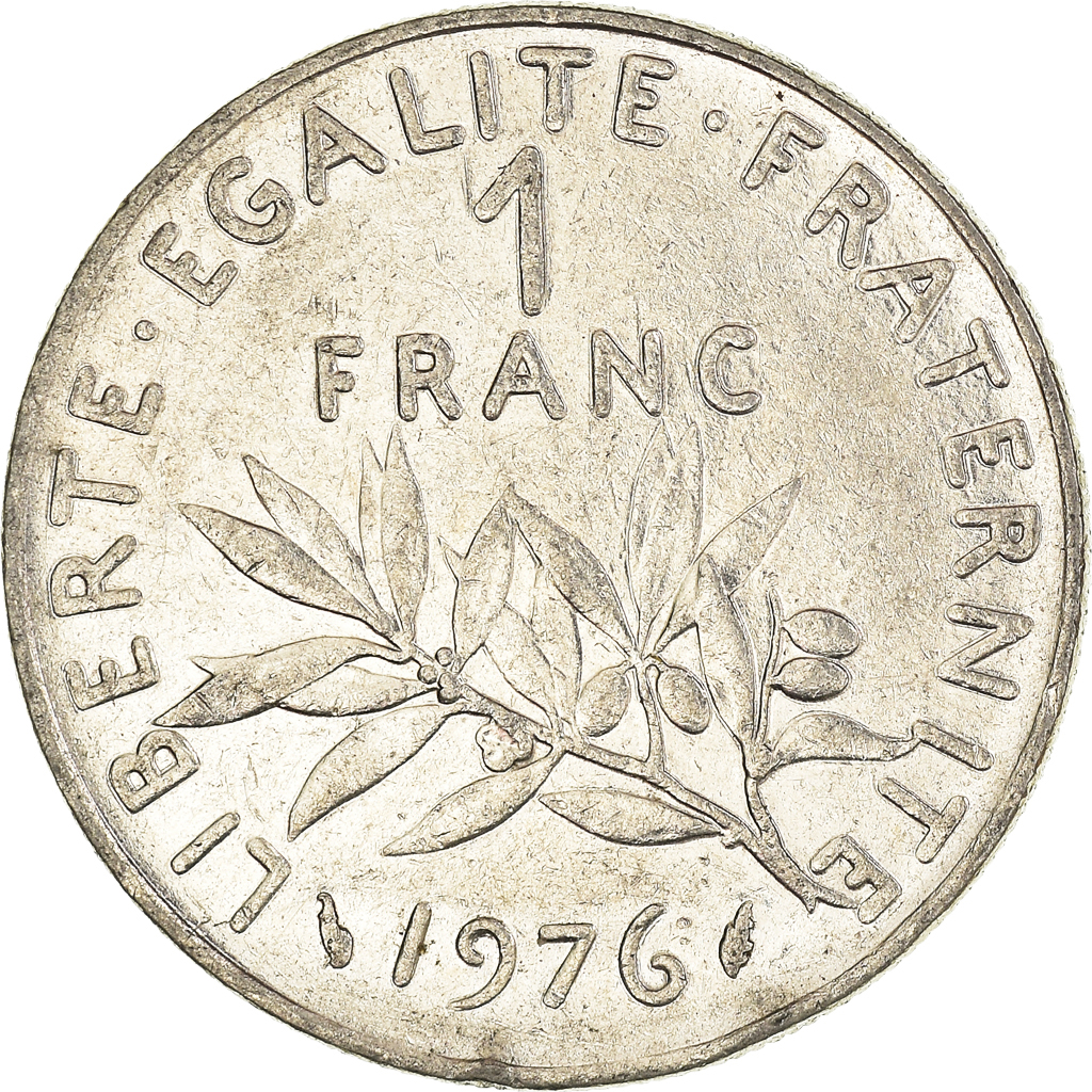 Moneda, Francia, Franc, 1976