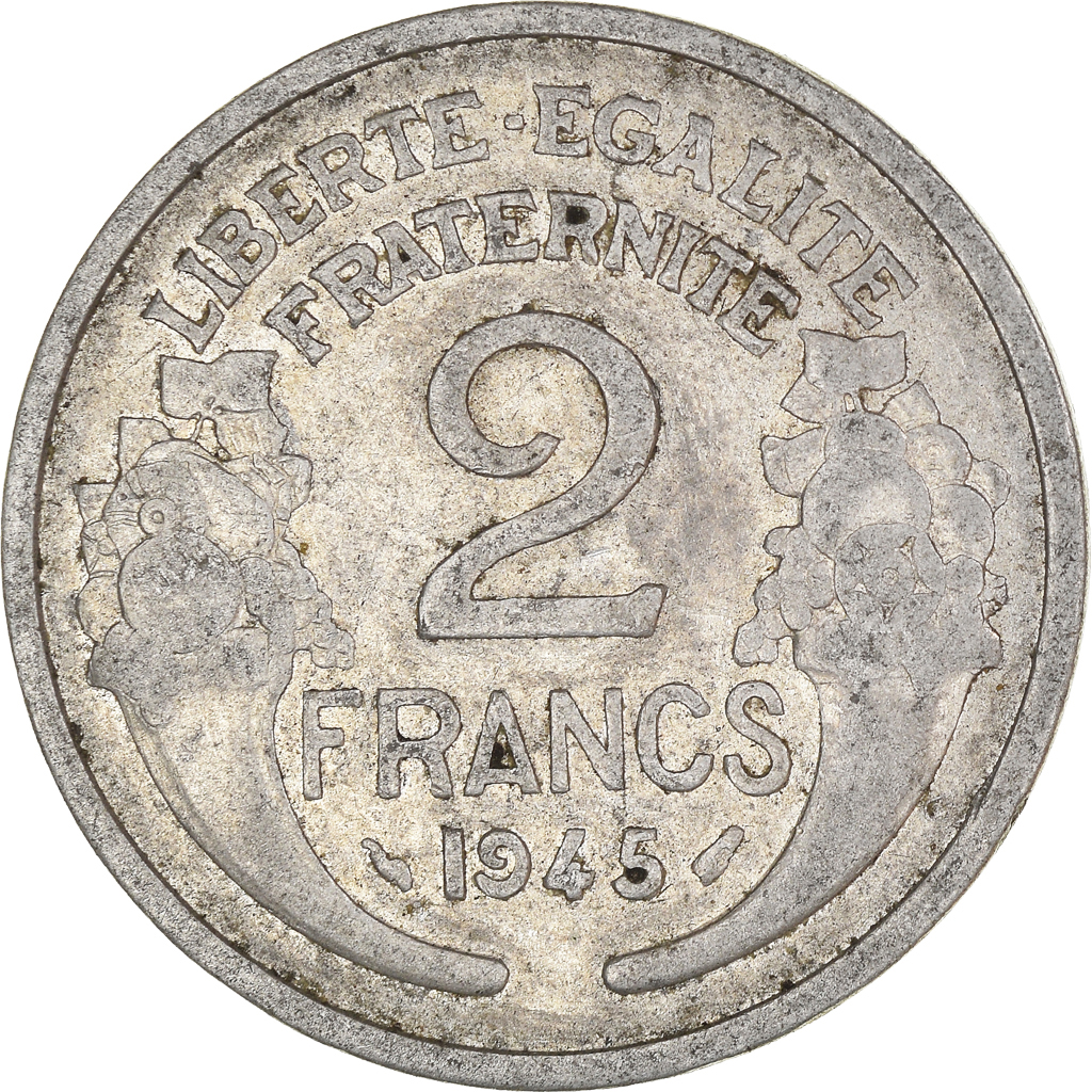 Moneda, Francia, 2 Francs, 1945