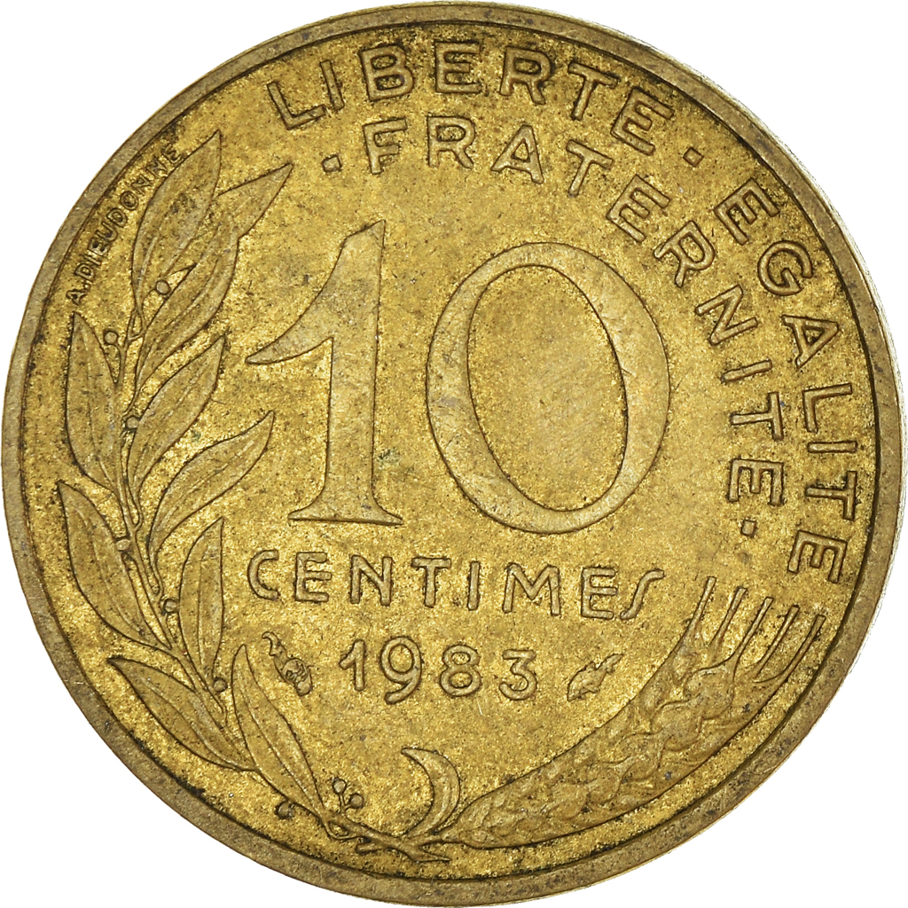 Moneda, Francia, 10 Centimes, 1983