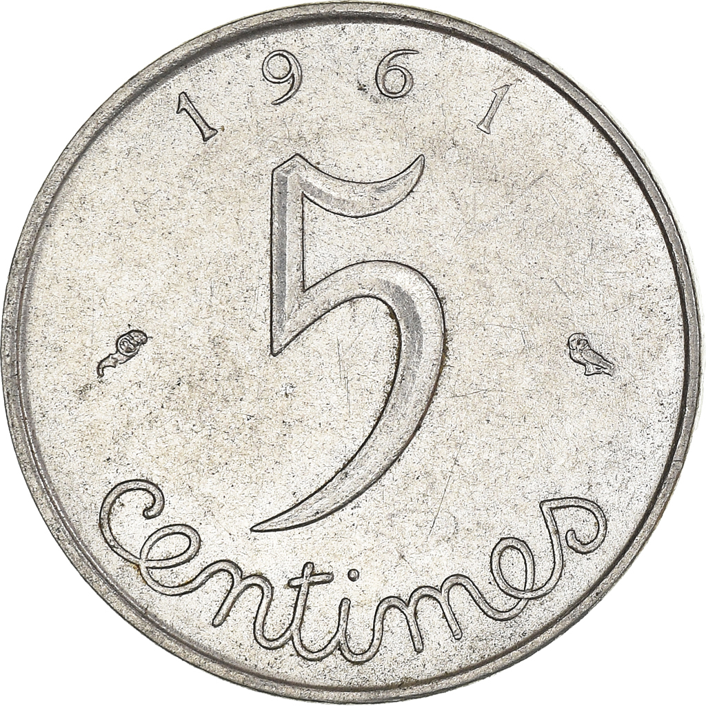 Moneda, Francia, 5 Centimes, 1961