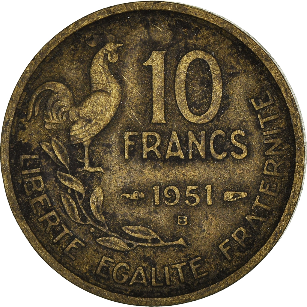 Moneda, Francia, 10 Francs, 1951