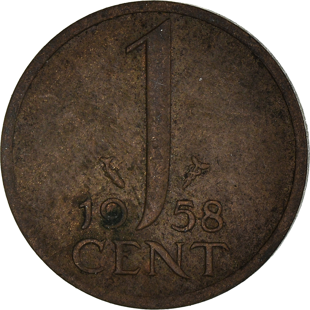Moneda, Países Bajos, Cent, 1958