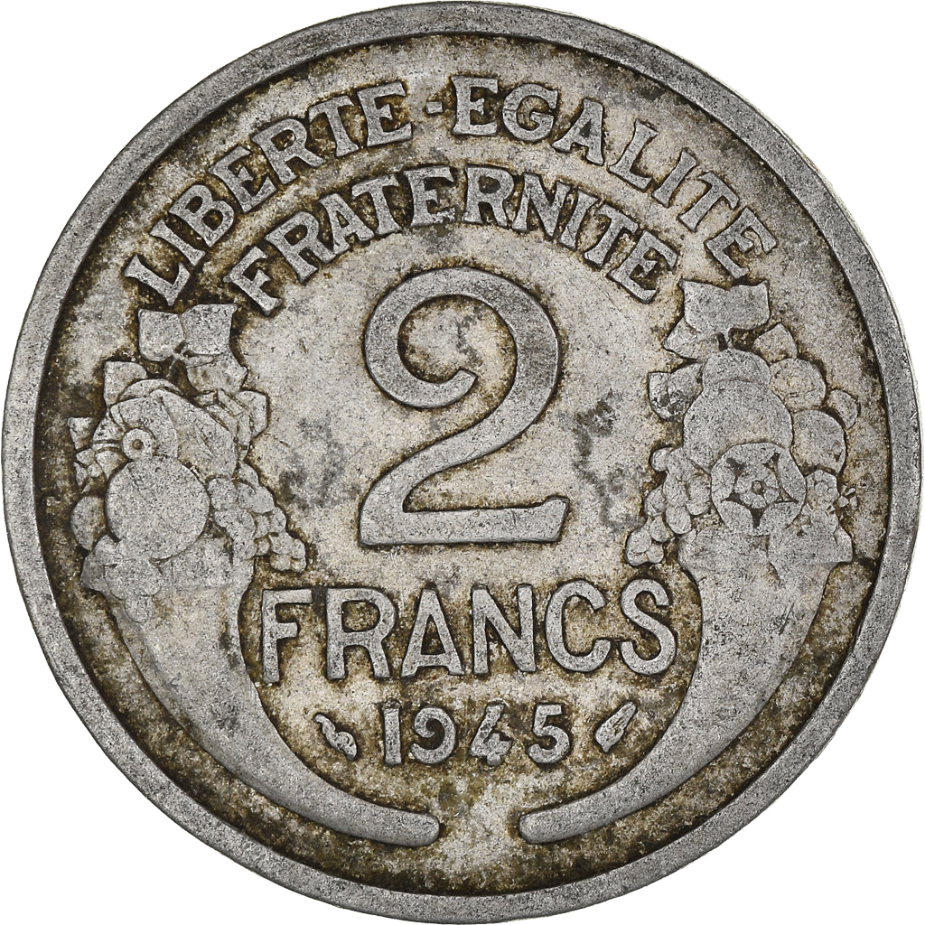 Moneda, Francia, 2 Francs, 1945