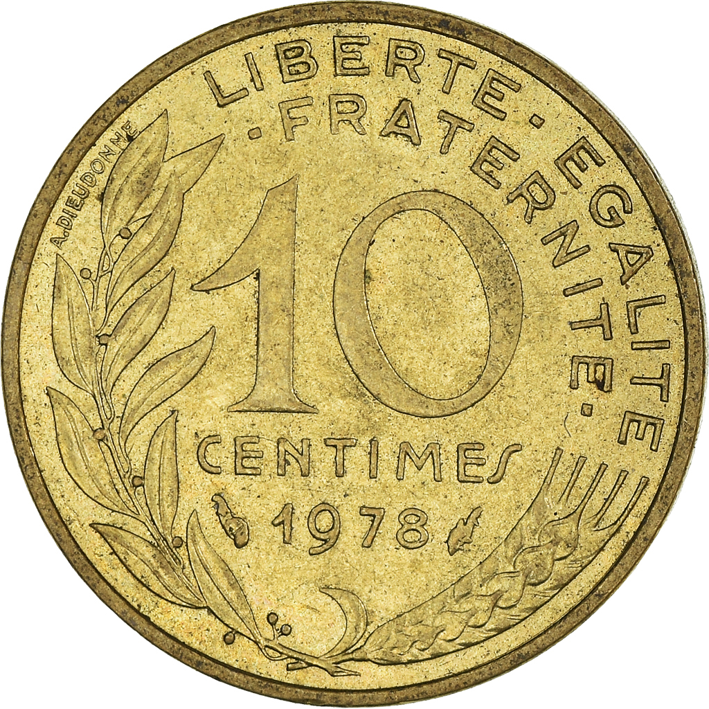 Moneda, Francia, 10 Centimes, 1978