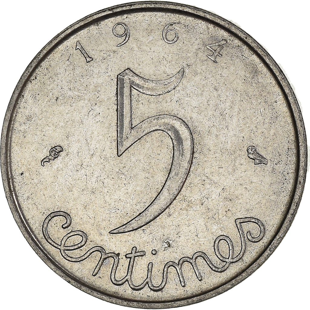 Moneda, Francia, 5 Centimes, 1964