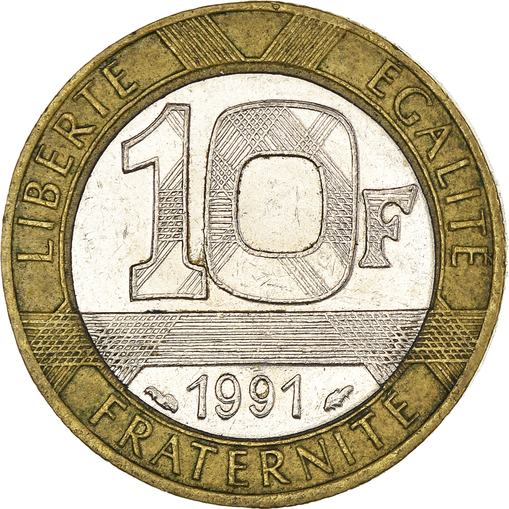 Moneda, Francia, 10 Francs, 1991