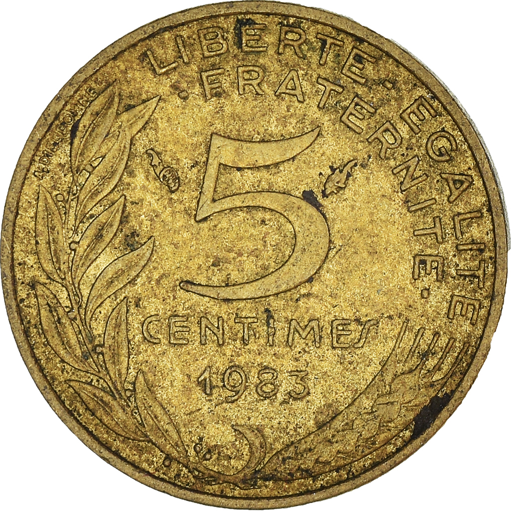 Moneda, Francia, 5 Centimes, 1983
