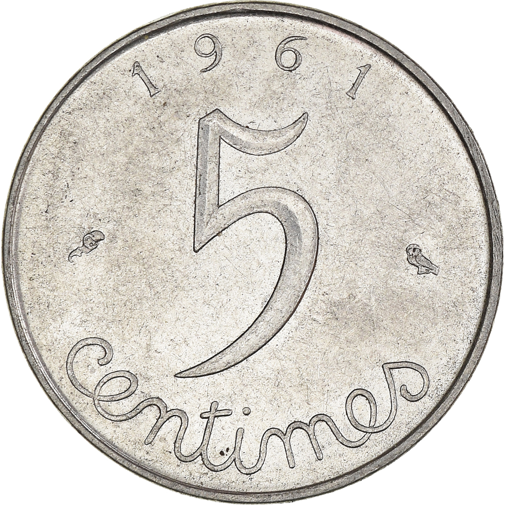 Moneda, Francia, 5 Centimes, 1961