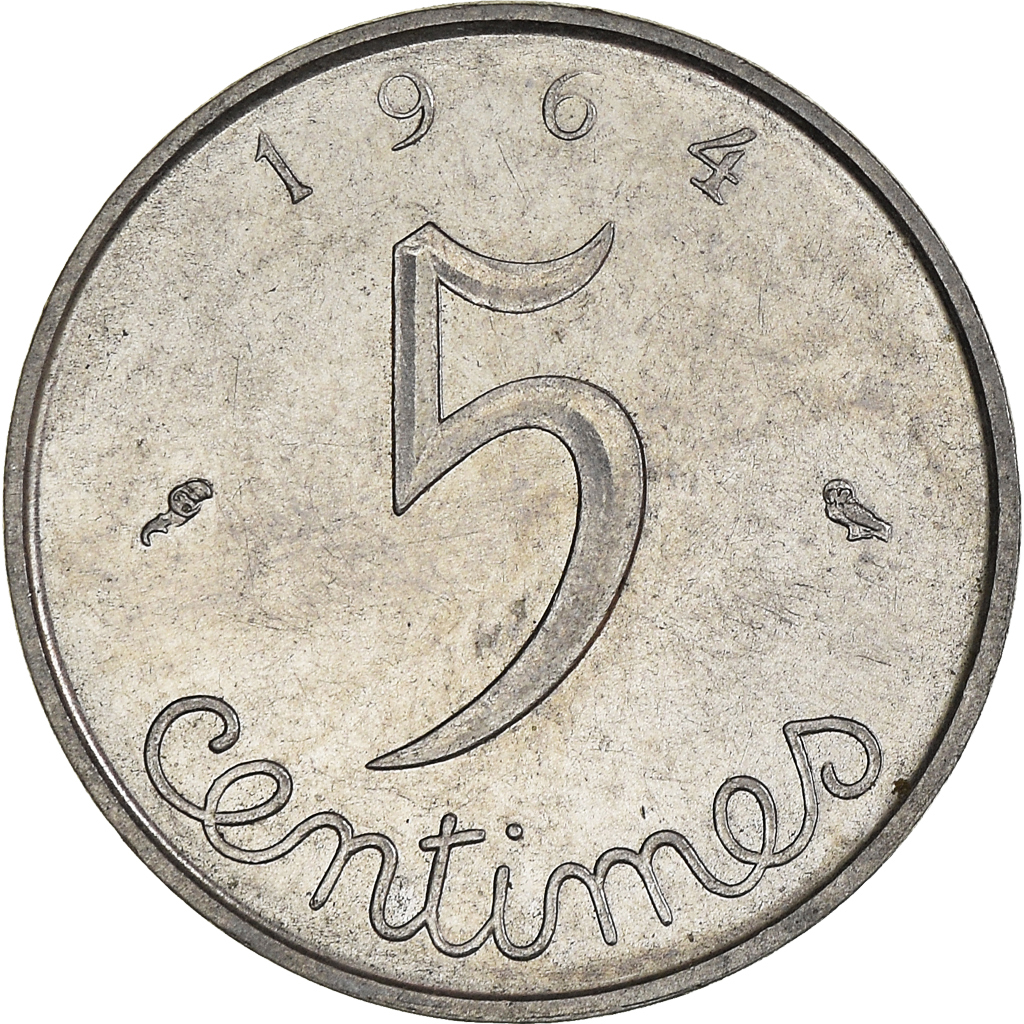 Moneda, Francia, 5 Centimes, 1964