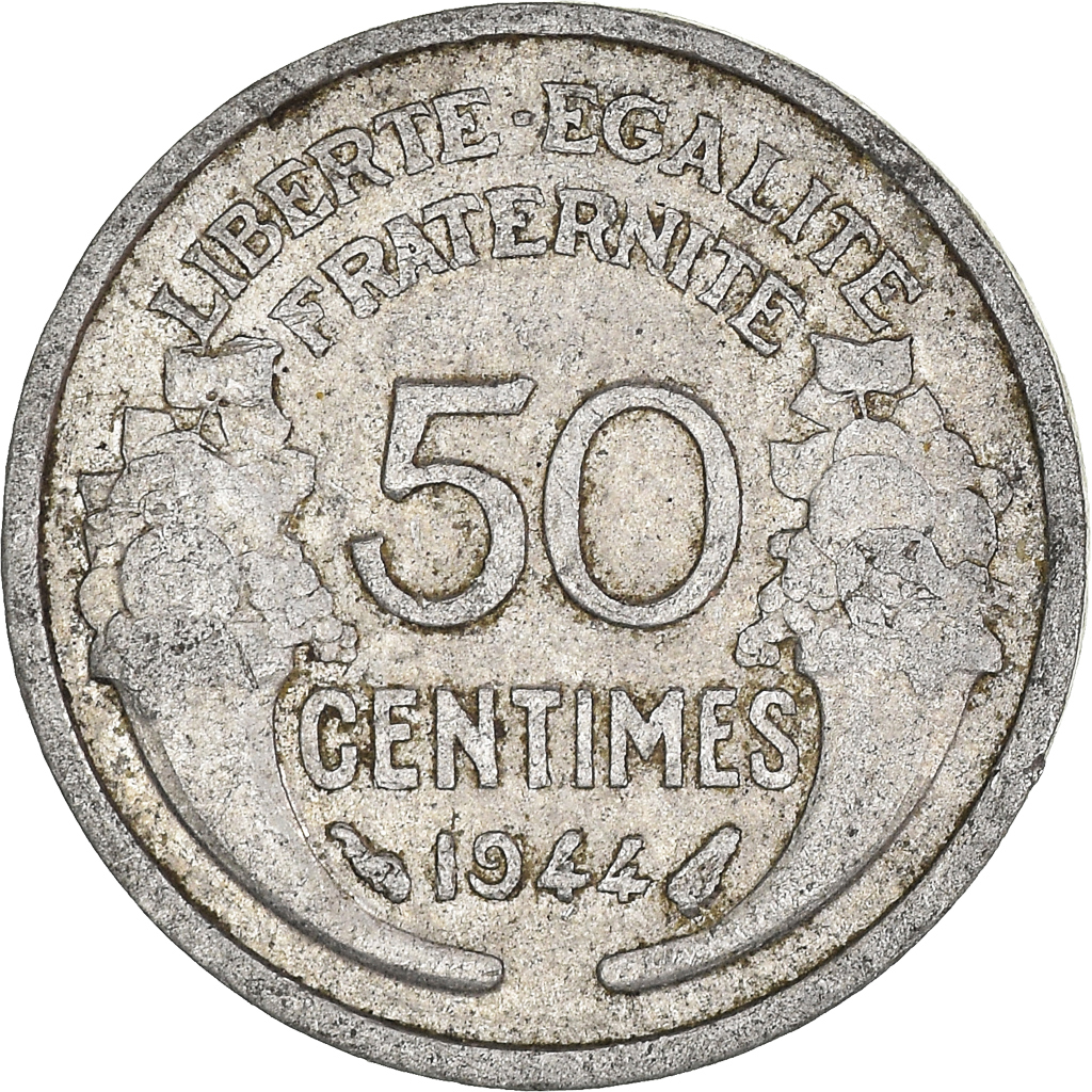 Moneda, Francia, 50 Centimes, 1944