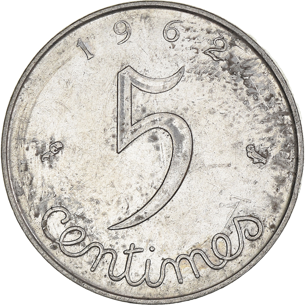 Moneda, Francia, 5 Centimes, 1962