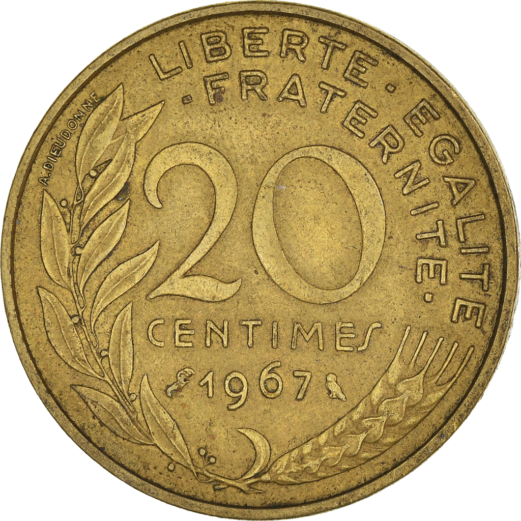 Moneda, Francia, 20 Centimes, 1967