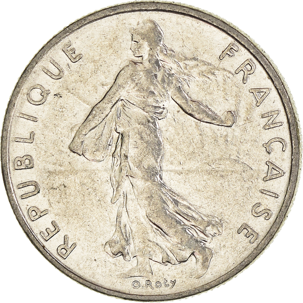 Moneda, Francia, 1/2 Franc, 1976