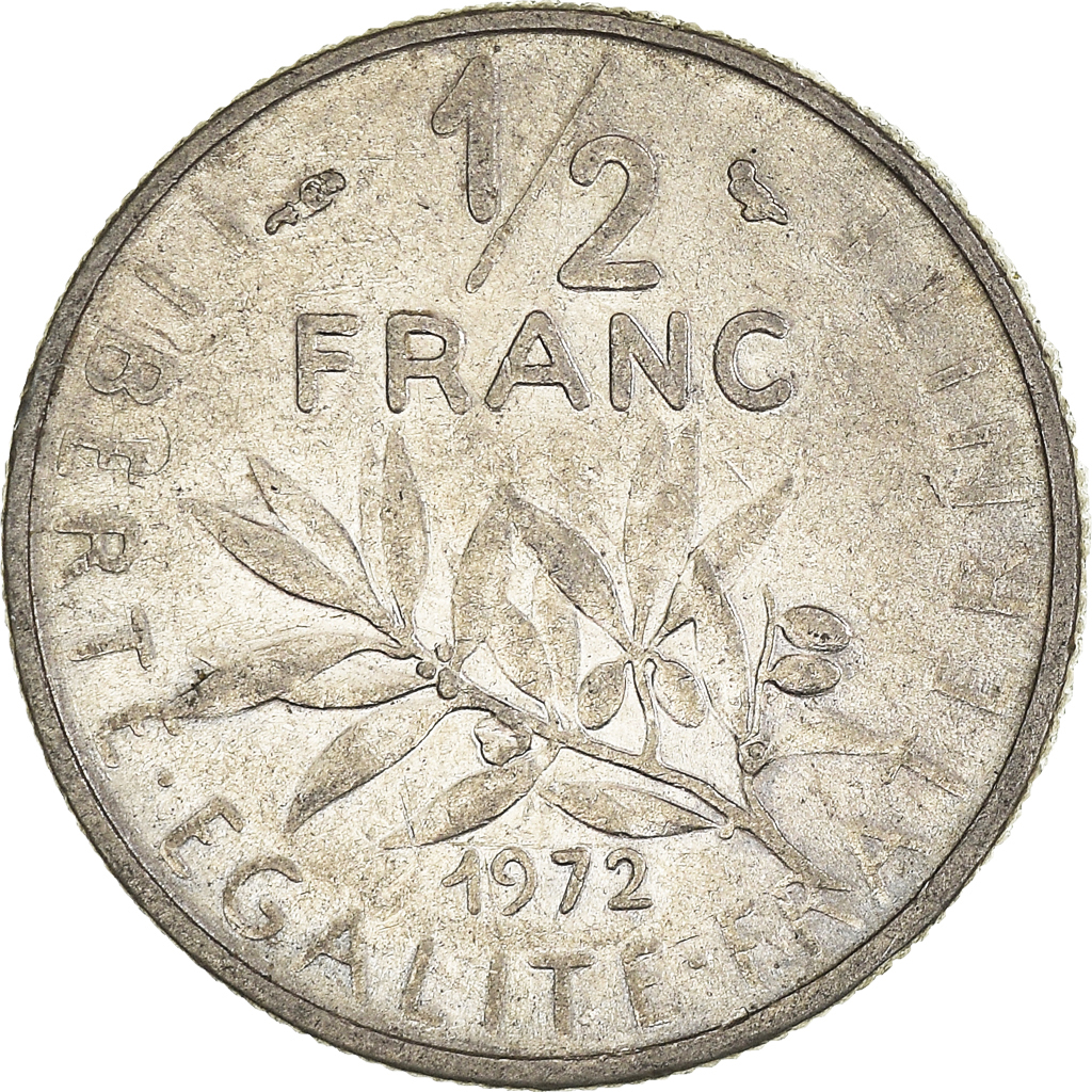 Moneda, Francia, 1/2 Franc, 1972