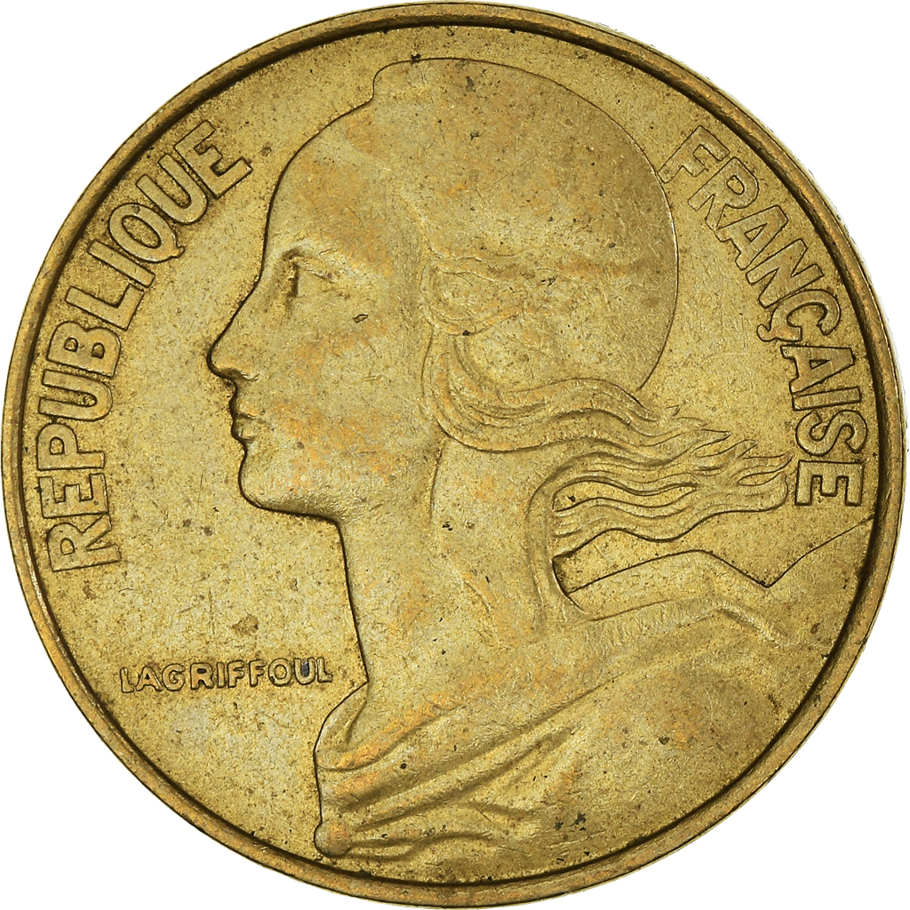 Moneda, Francia, 20 Centimes, 1977