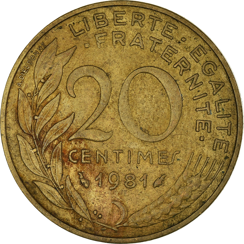 Moneda, Francia, 20 Centimes, 1981