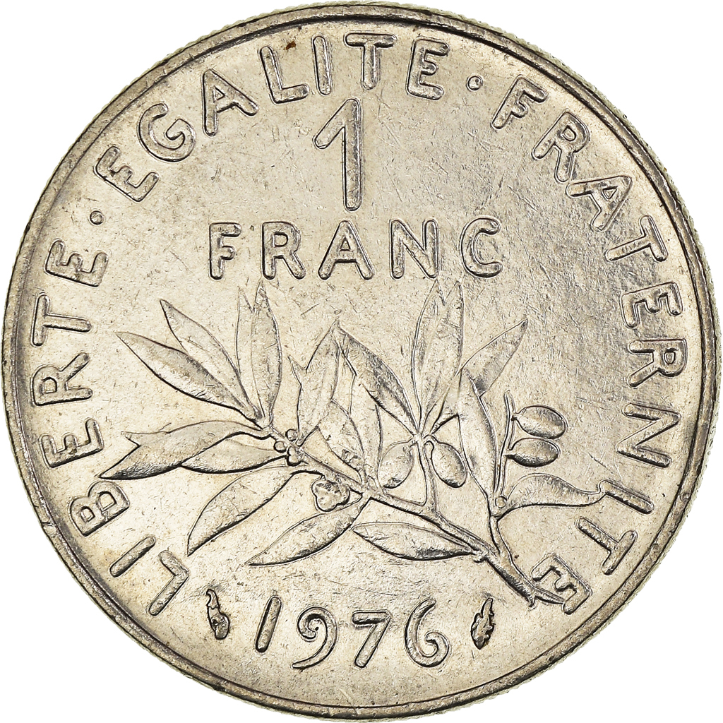 Moneda, Francia, Franc, 1976