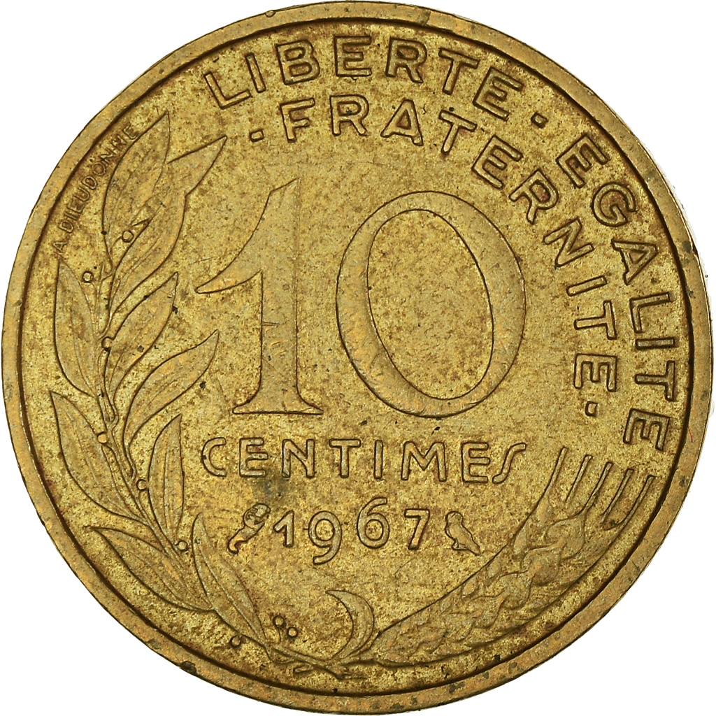 Moneda, Francia, 10 Centimes, 1967
